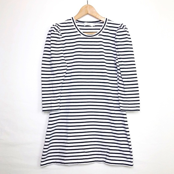 ALC Black and white stripedpuff sleeve mini dress - Picture 2 of 11
